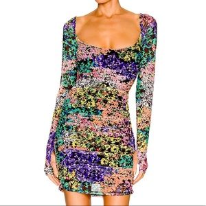 Colorful mini scrunched dress